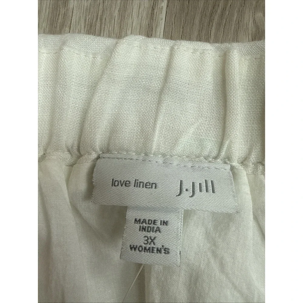 NWT J Jill 100% Linen White Lined Maxi Skirt Plus Size 3X Coastal Wedding Preppy